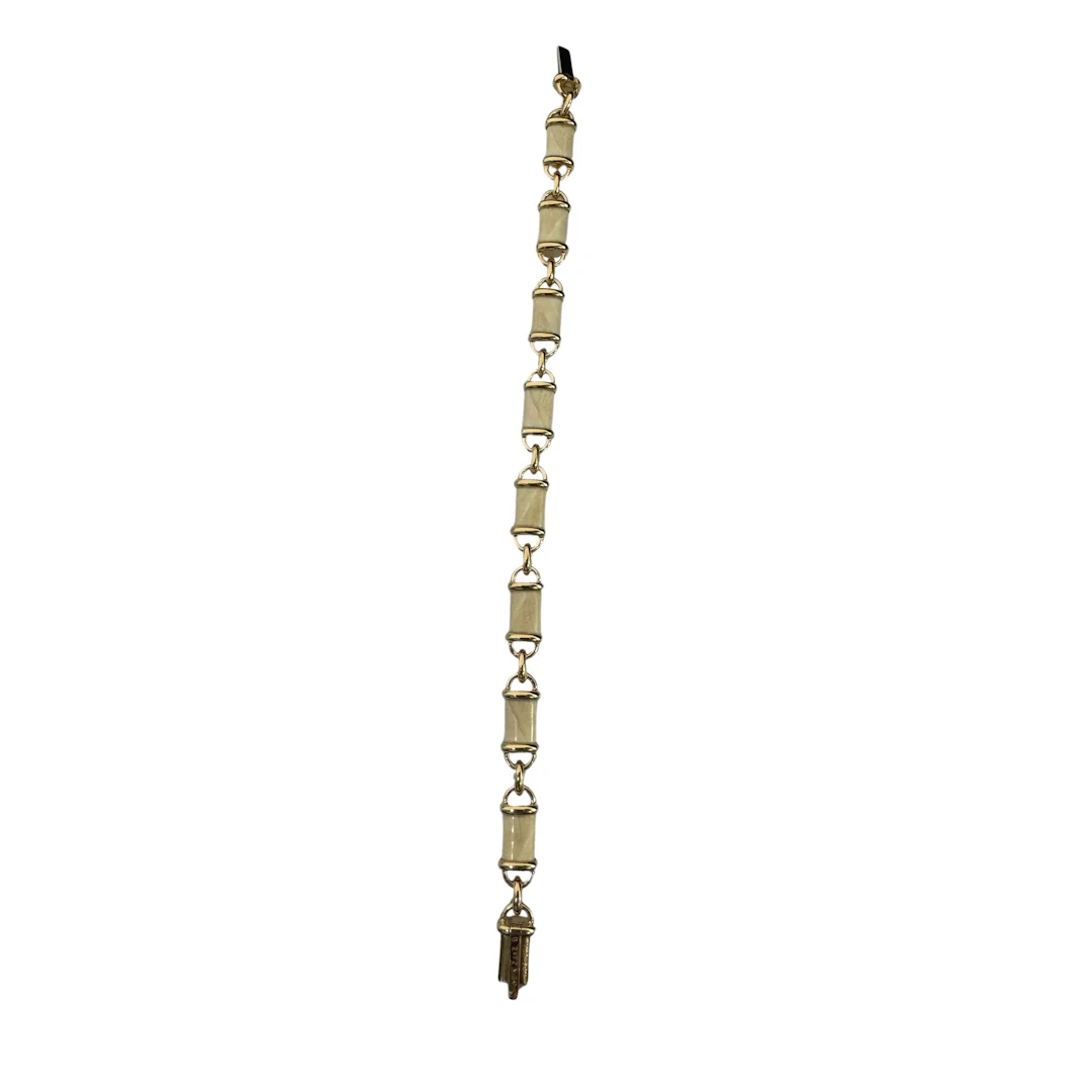 Van Cleef & Arpels Vintage 18K Yellow Gold and Carved Bone Ivory Bracelet