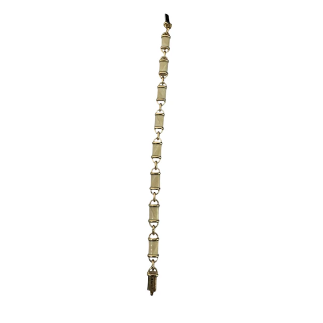 Van Cleef & Arpels Vintage 18K Yellow Gold and Carved Bone Ivory Bracelet