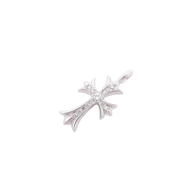 Chrome Hearts Tiny Cross Diamond White Gold Pendant
