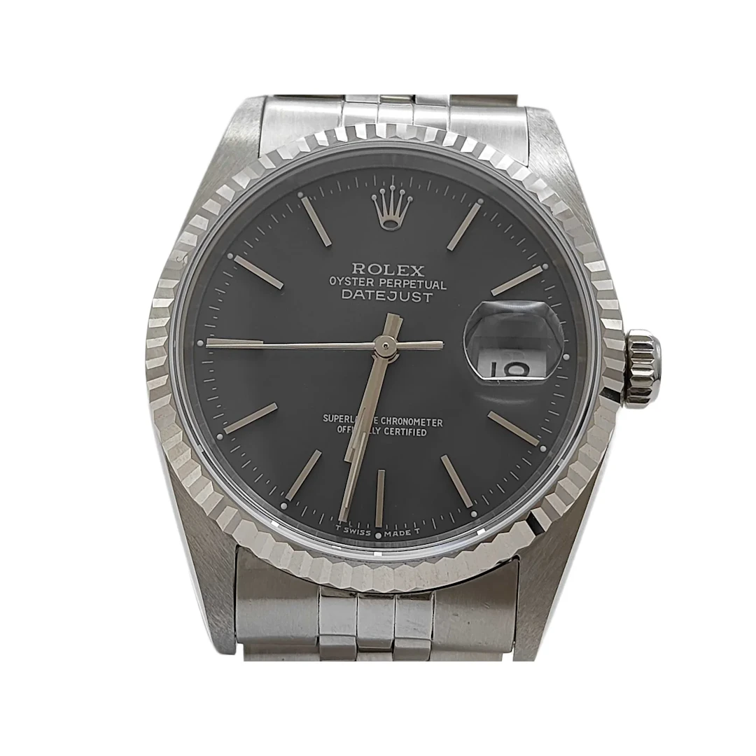Rolex 16234 Oyster Perpetual Datejust Gray Dial Jubilee Bracelet Watch