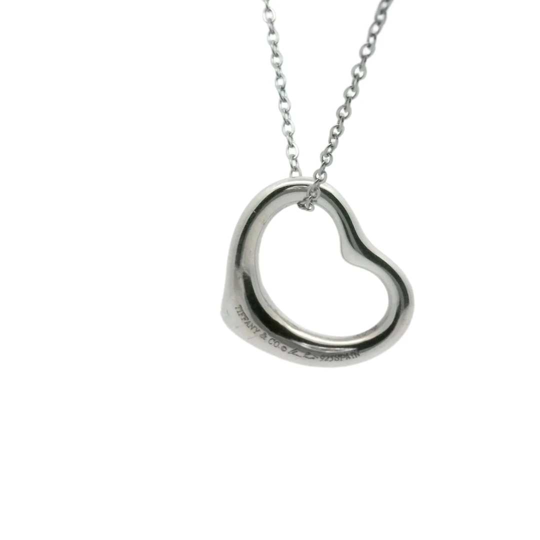 Tiffany & Co. Open Heart 925 Sterling Silver Pendant Necklace