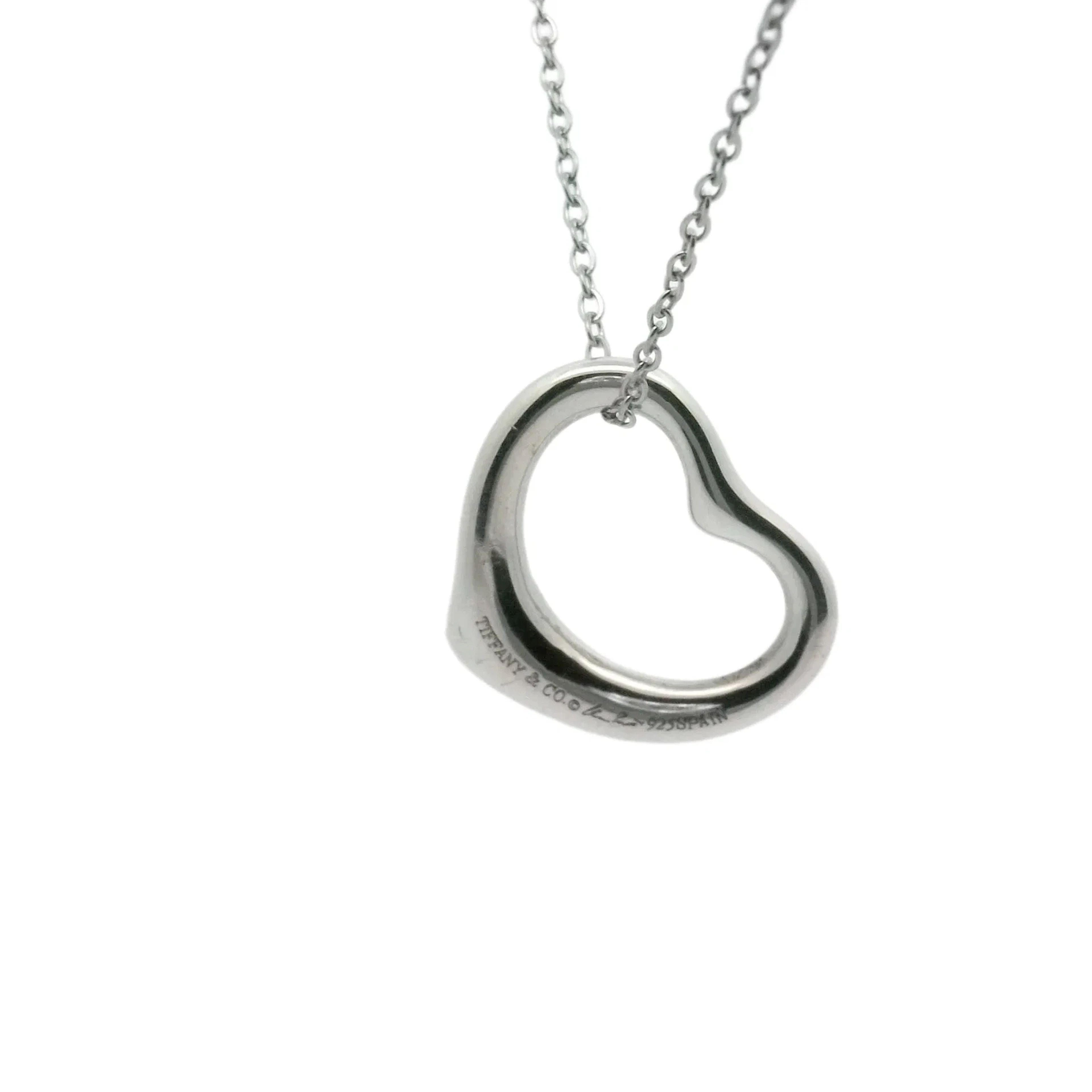 Tiffany & Co. Open Heart 925 Sterling Silver Pendant Necklace