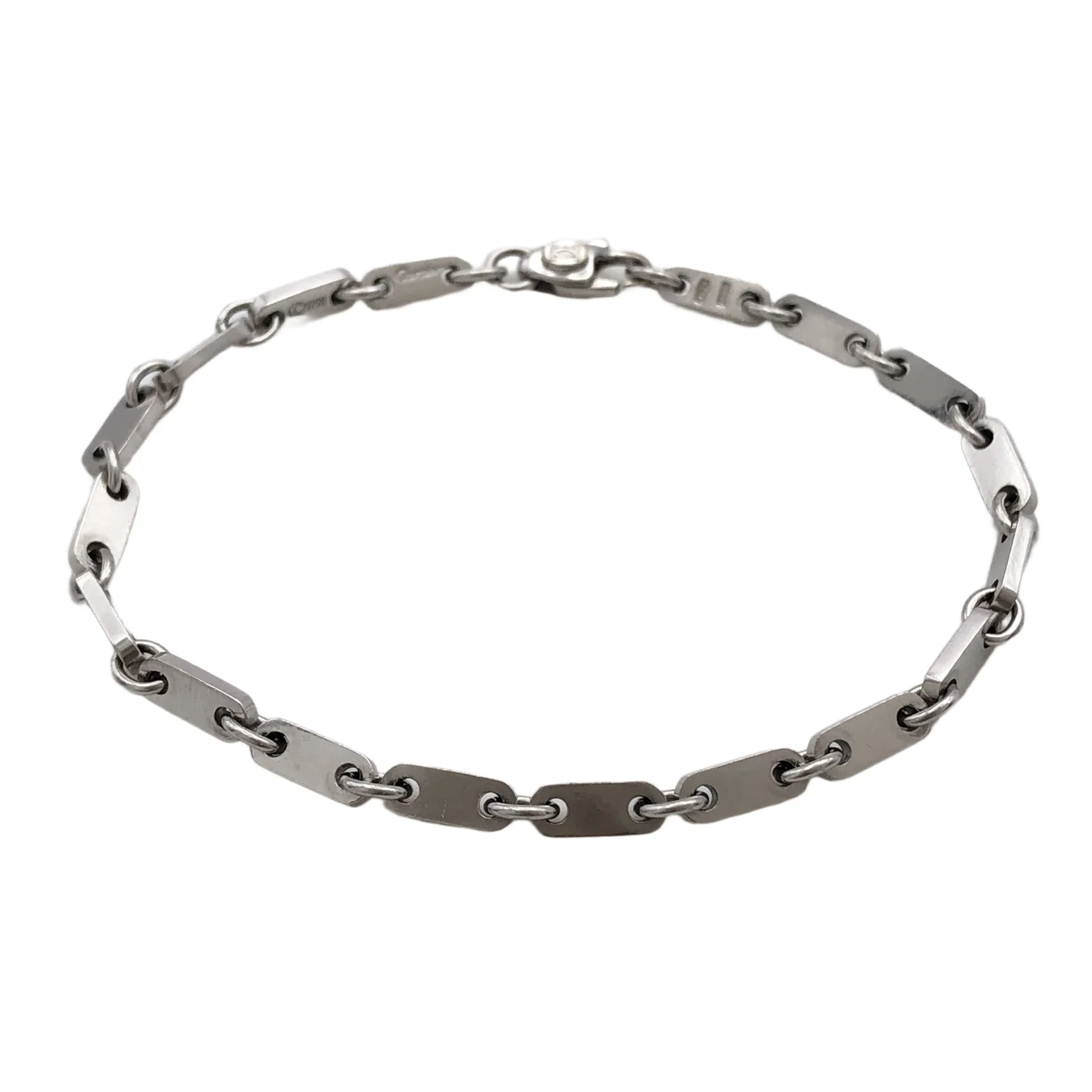 Cartier Vintage Unique Mariner Link 18K White Gold Bracelet