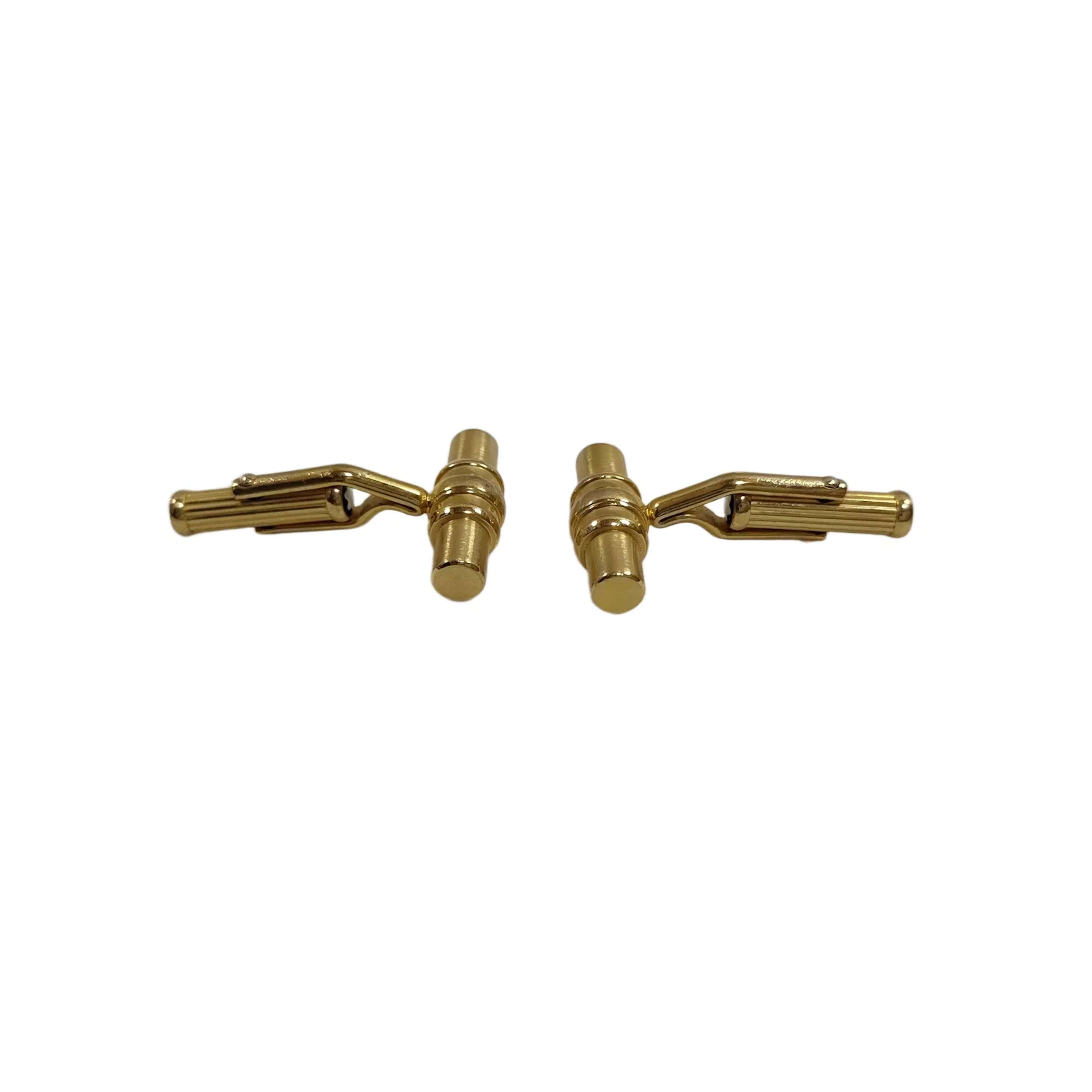 Montblanc Vintage Gold Tone Cylindrical Bar Cufflinks
