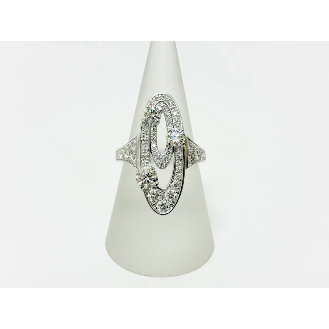 Bulgari Elysia Limited Edition All Diamond 18K White Gold Cocktail Ring 7.5