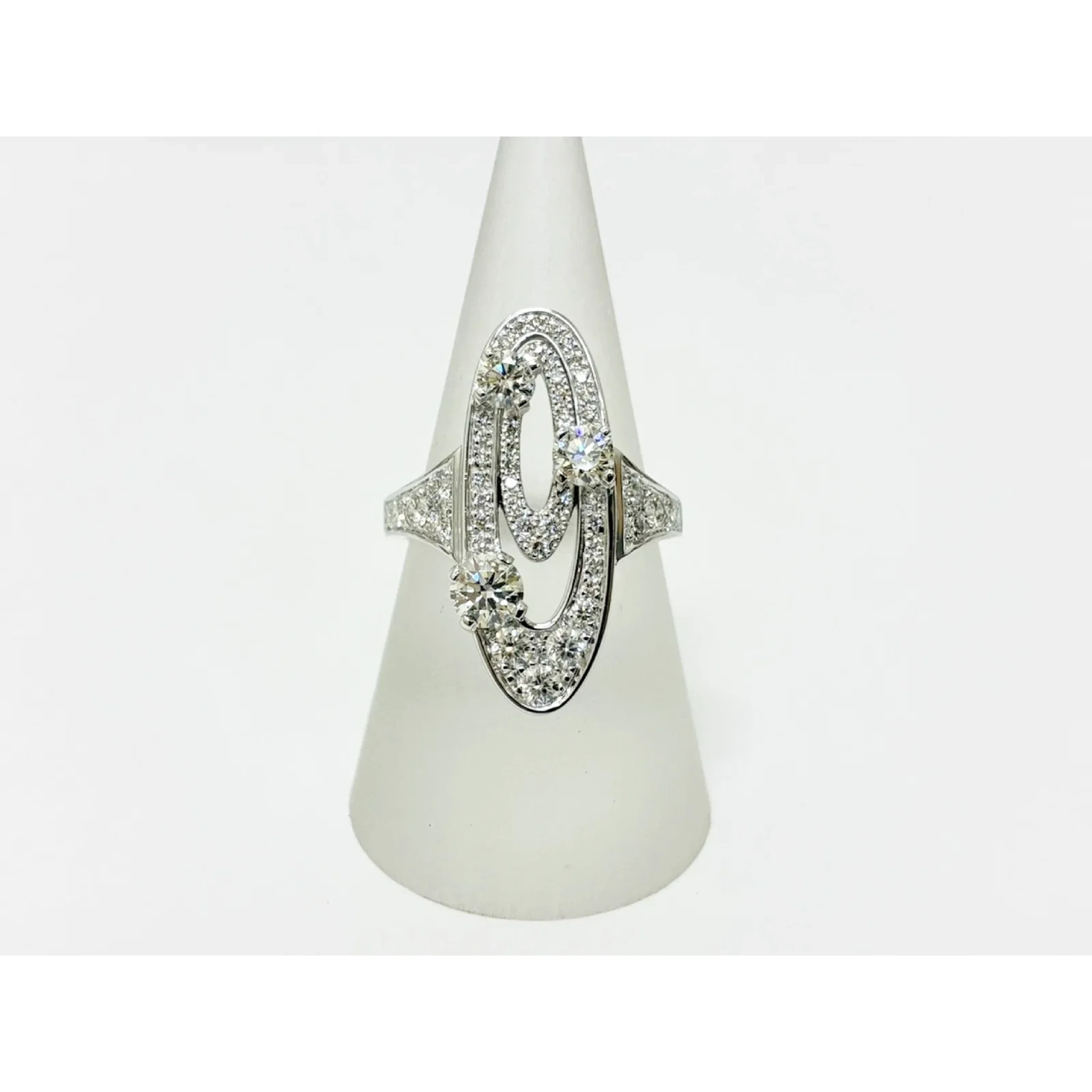 Bulgari Elysia Limited Edition All Diamond 18K White Gold Cocktail Ring 7.5