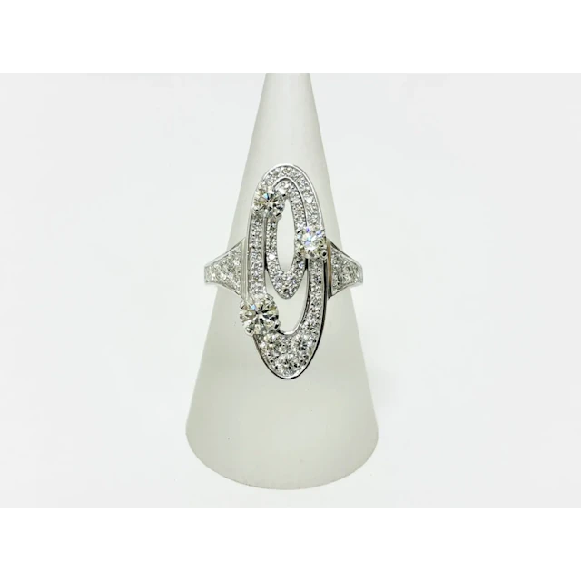 Bulgari Elysia Limited Edition All Diamond 18K White Gold Cocktail Ring 7.5