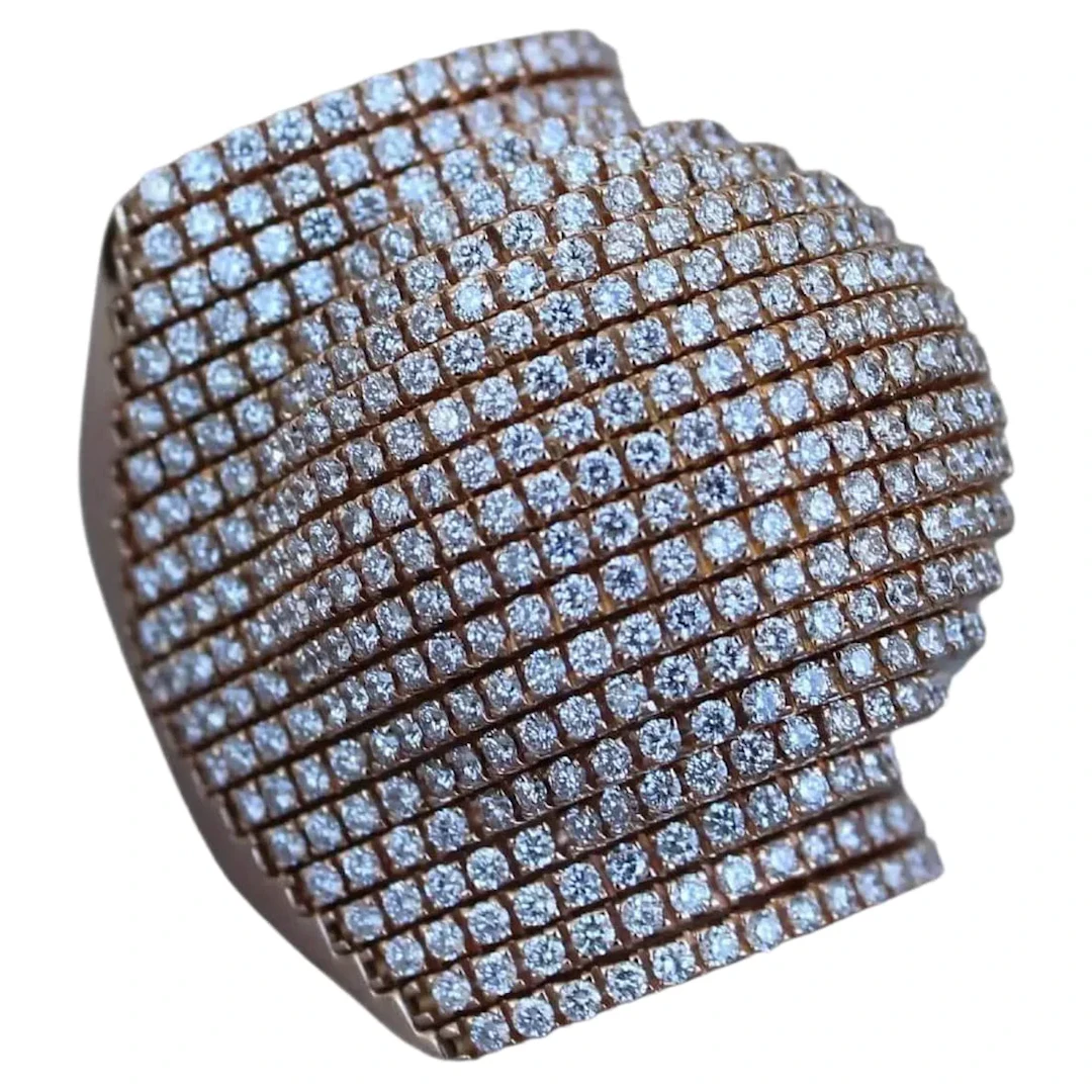 Palmiero Unique 18K Rose Gold Diamond Dome Ring