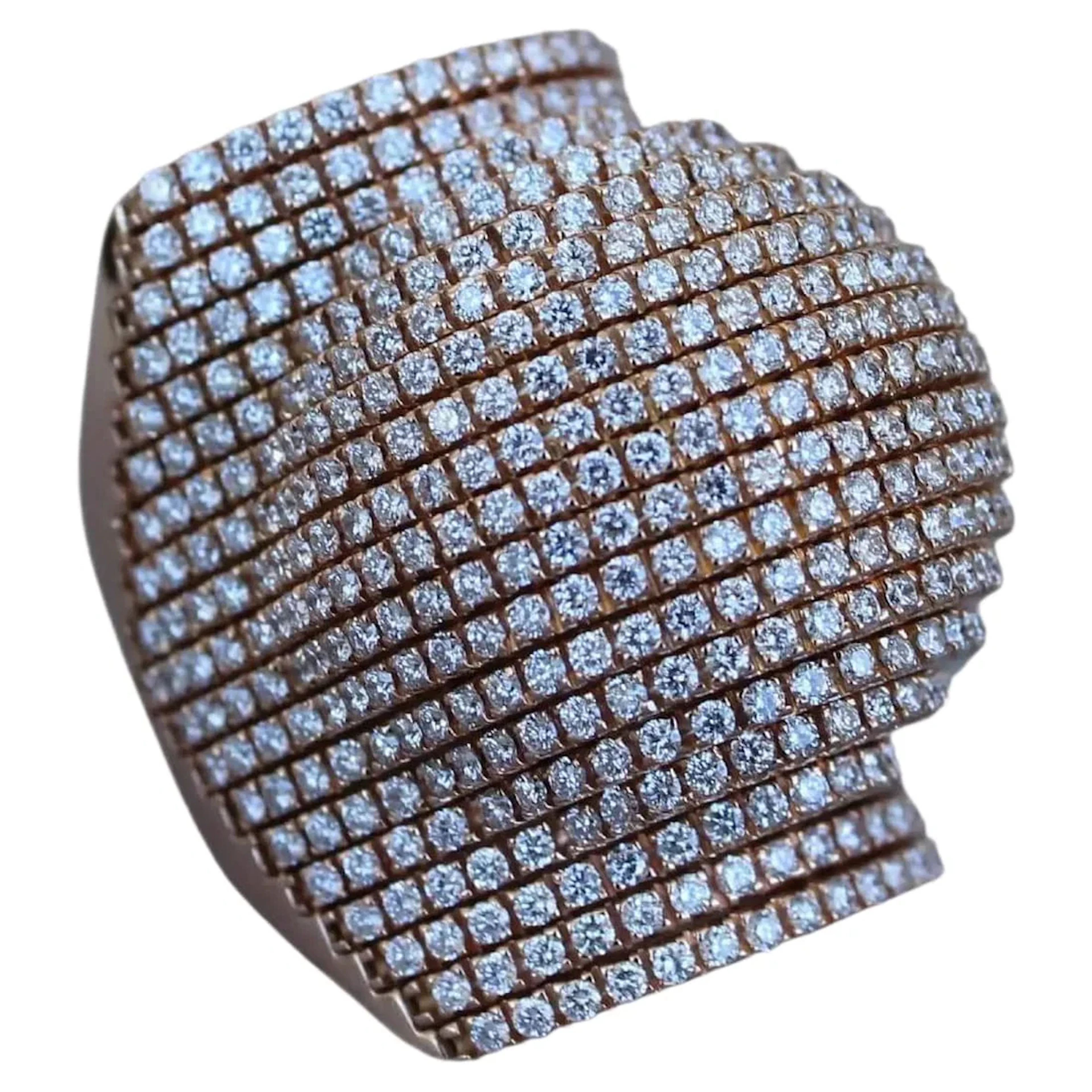Palmiero Unique 18K Rose Gold Diamond Dome Ring