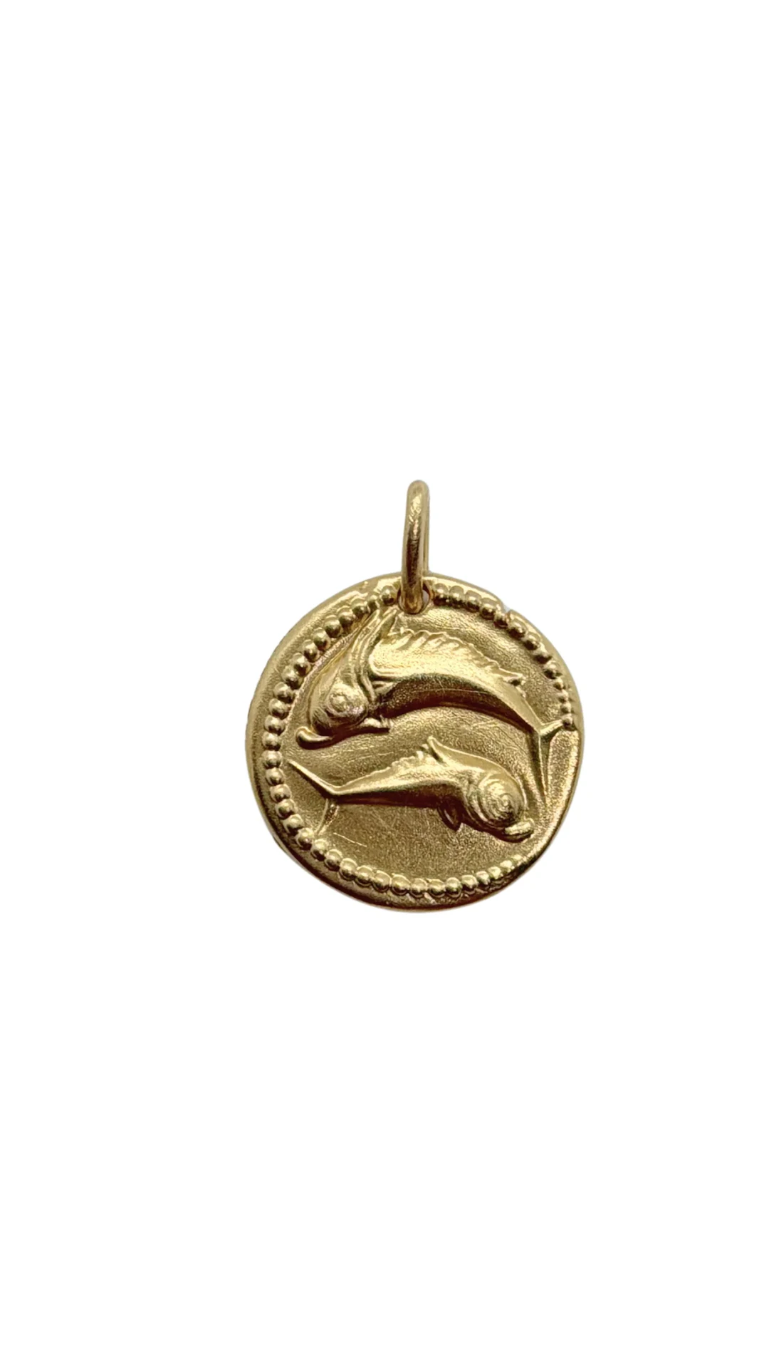 Van Cleef & Arpels Vintage Pisces Zodiac 18K Yellow Gold Pendant Medallion