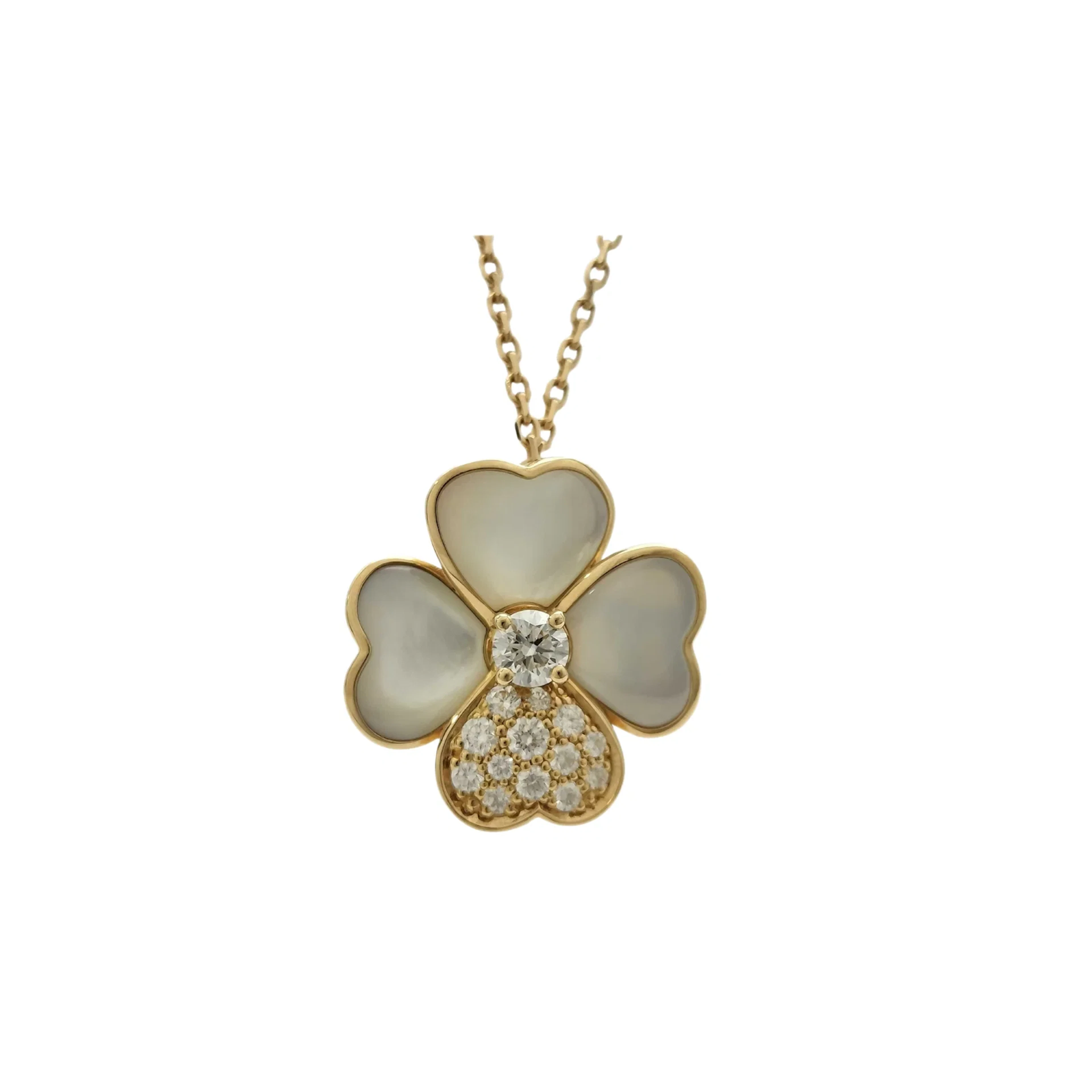 Van Cleef & Arpels Cosmos Flower White Mother of Pearl Pave Diamond