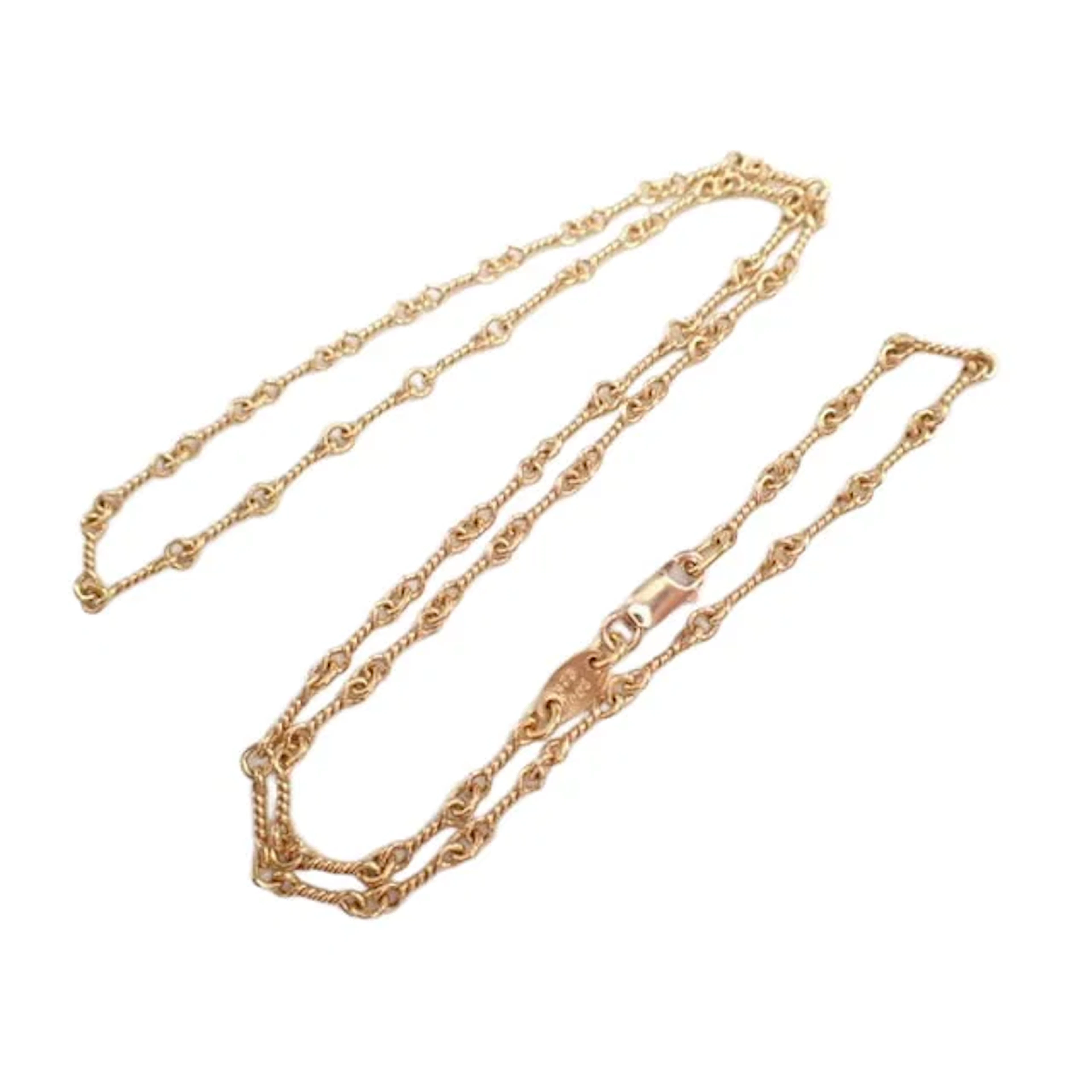 Chrome Hearts Twist Rope Link 22K Gold Chain Necklace