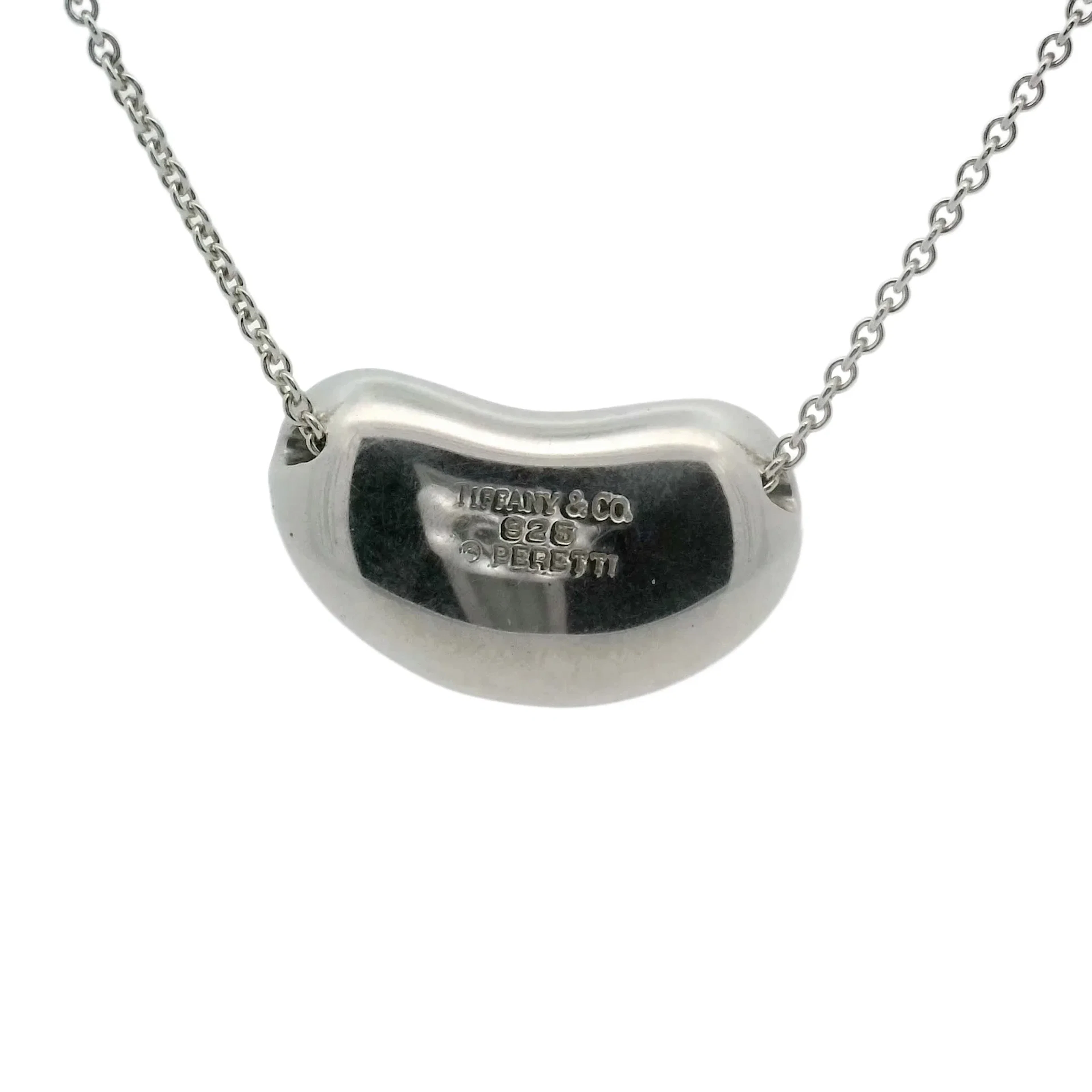 Tiffany & Co. Elsa Peretti Sterling Silver Large Bean Pendant Necklace