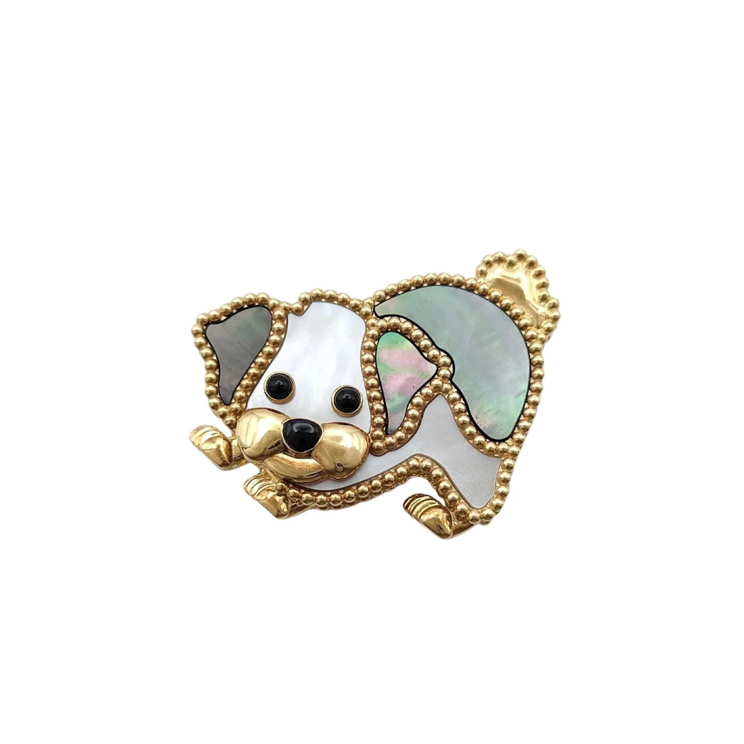 Van Cleef & Arpels Lucky Animals Dog Mother of Pearl Black Onyx 18K