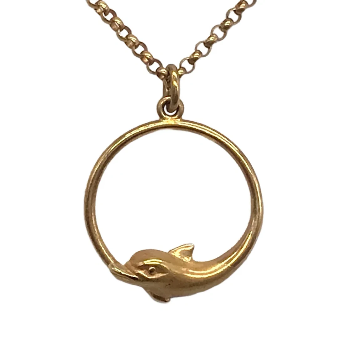 Carrera y Carrera 18K Yellow Gold Sculptural Dolphin Pendant Necklace