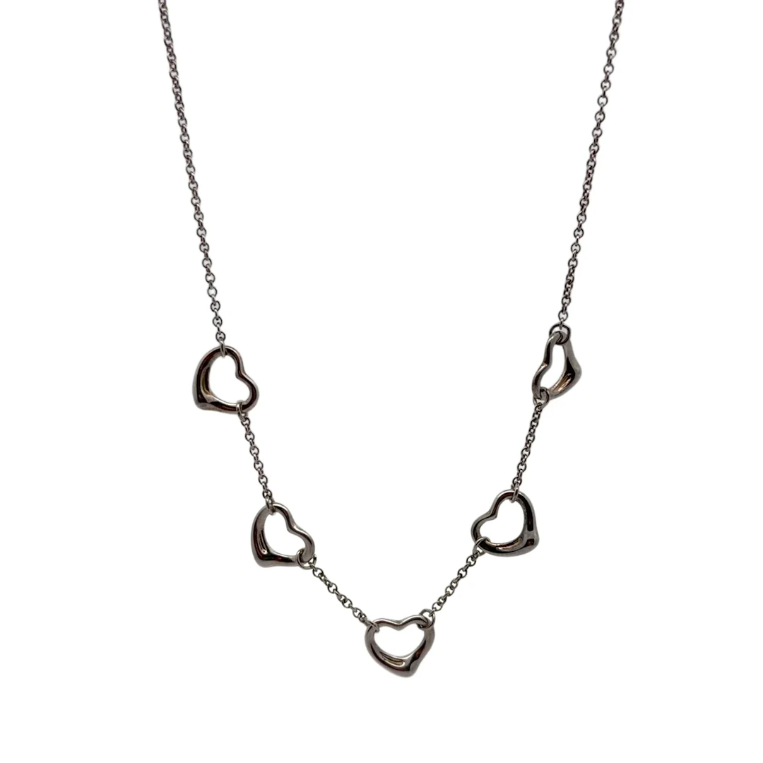 Tiffany & Co. Open Heart Five-Motif Sterling Silver Necklace