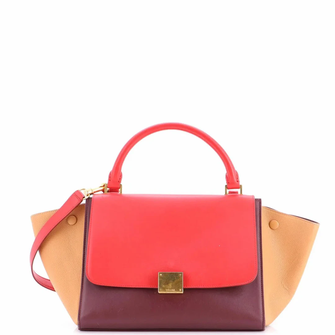 Celine Bicolor Trapeze Bag - Small Leather