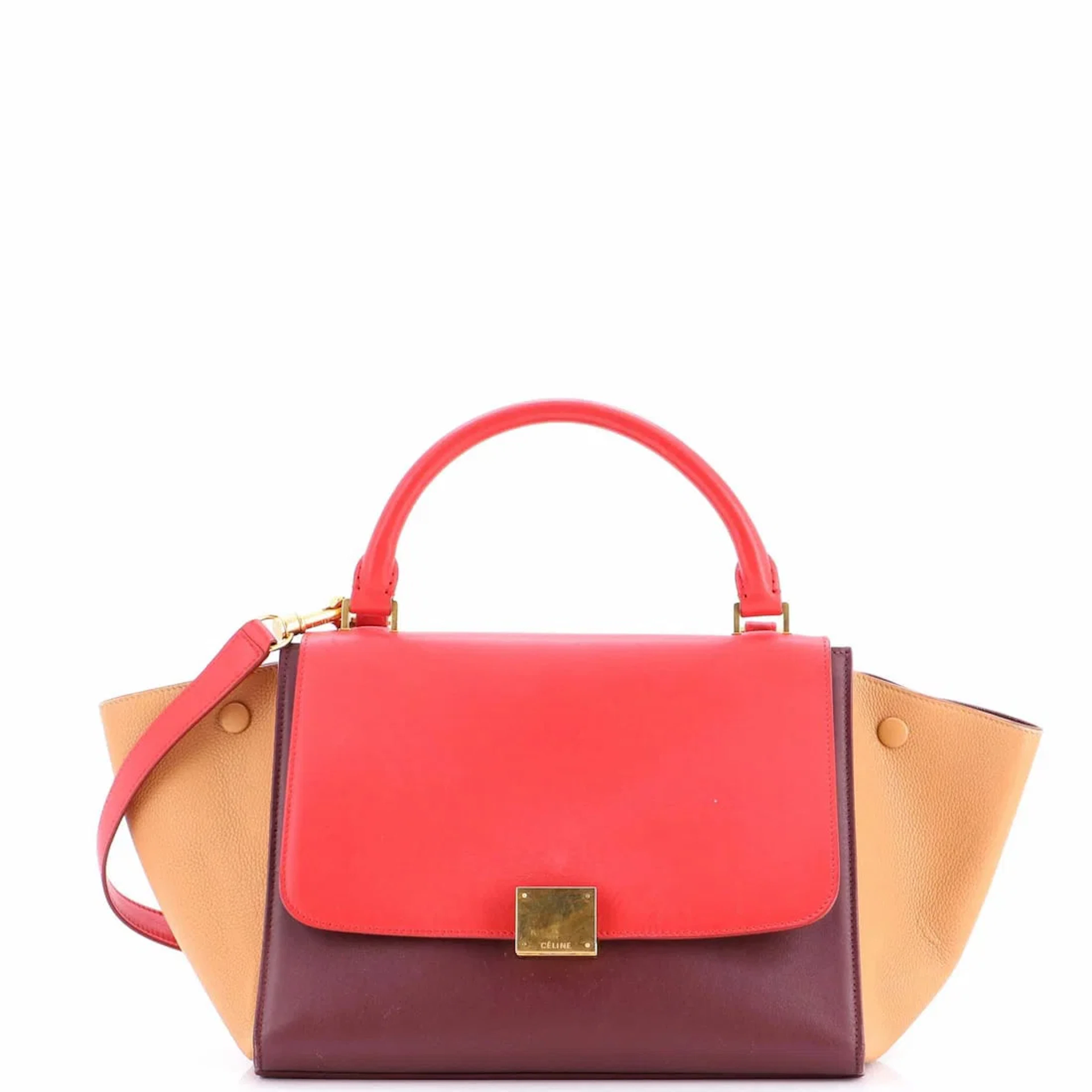 Celine Bicolor Trapeze Bag - Small Leather