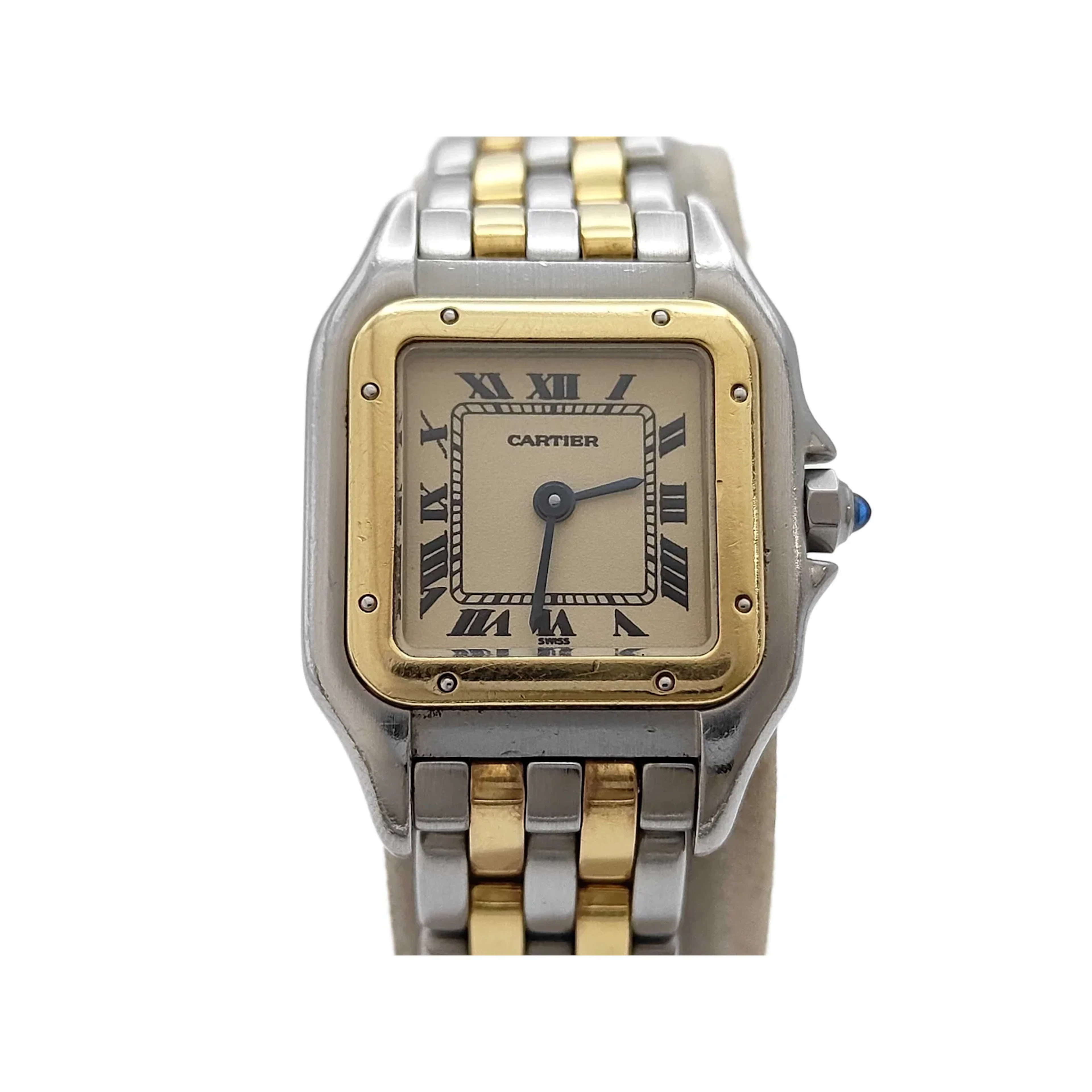 Cartier Panthre Women's Quartz Watch 1057917 15429 Two-Tone Roman Dial