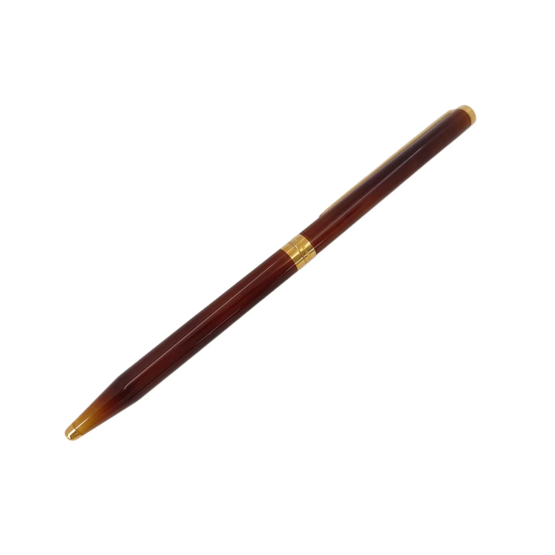 S.T. Dupont Vintage Brown Lacquer Style Gold Tone Ballpoint Pen
