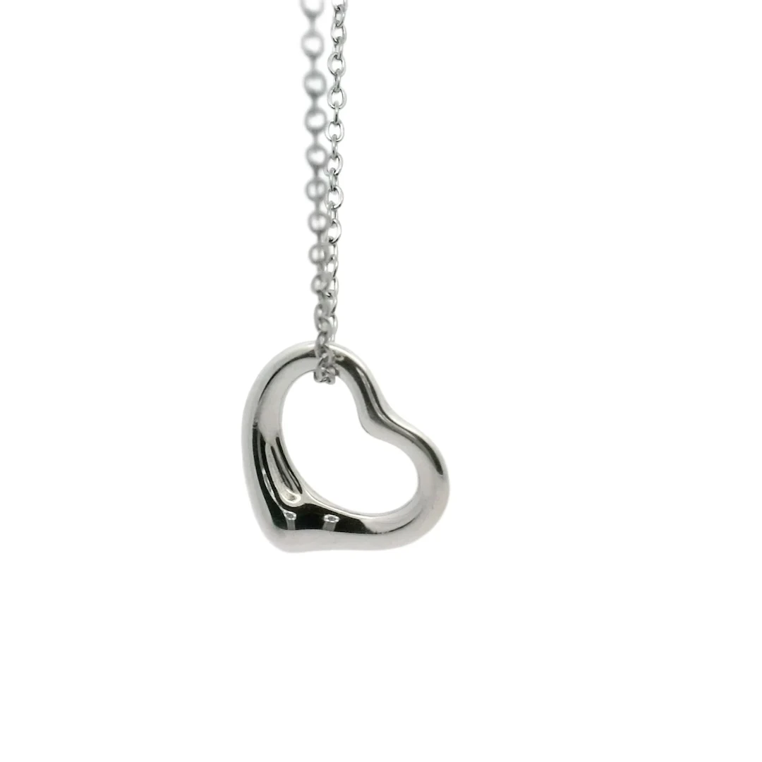 Tiffany & Co. Sterling Silver Open Heart Pendant Necklace