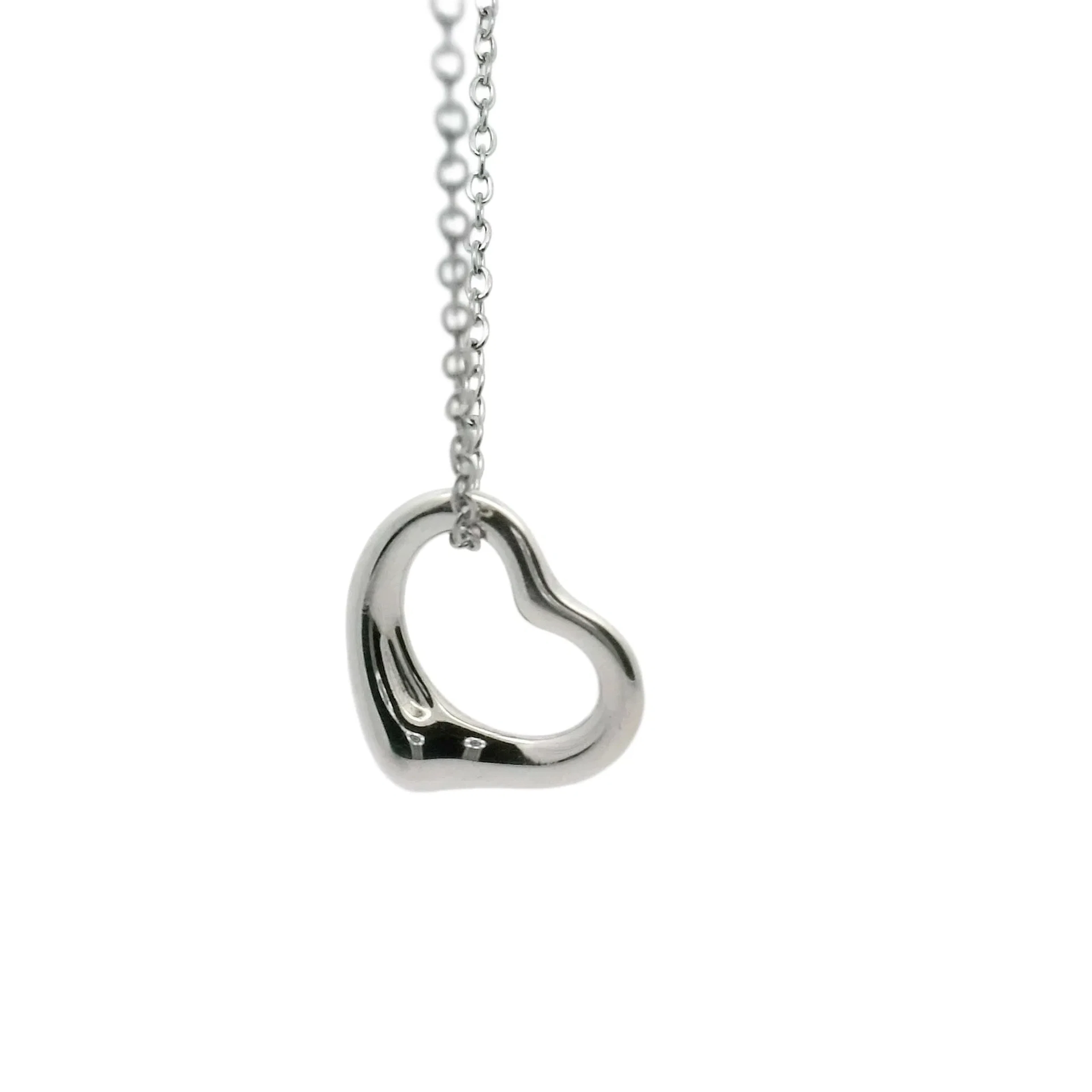 Tiffany & Co. Sterling Silver Open Heart Pendant Necklace