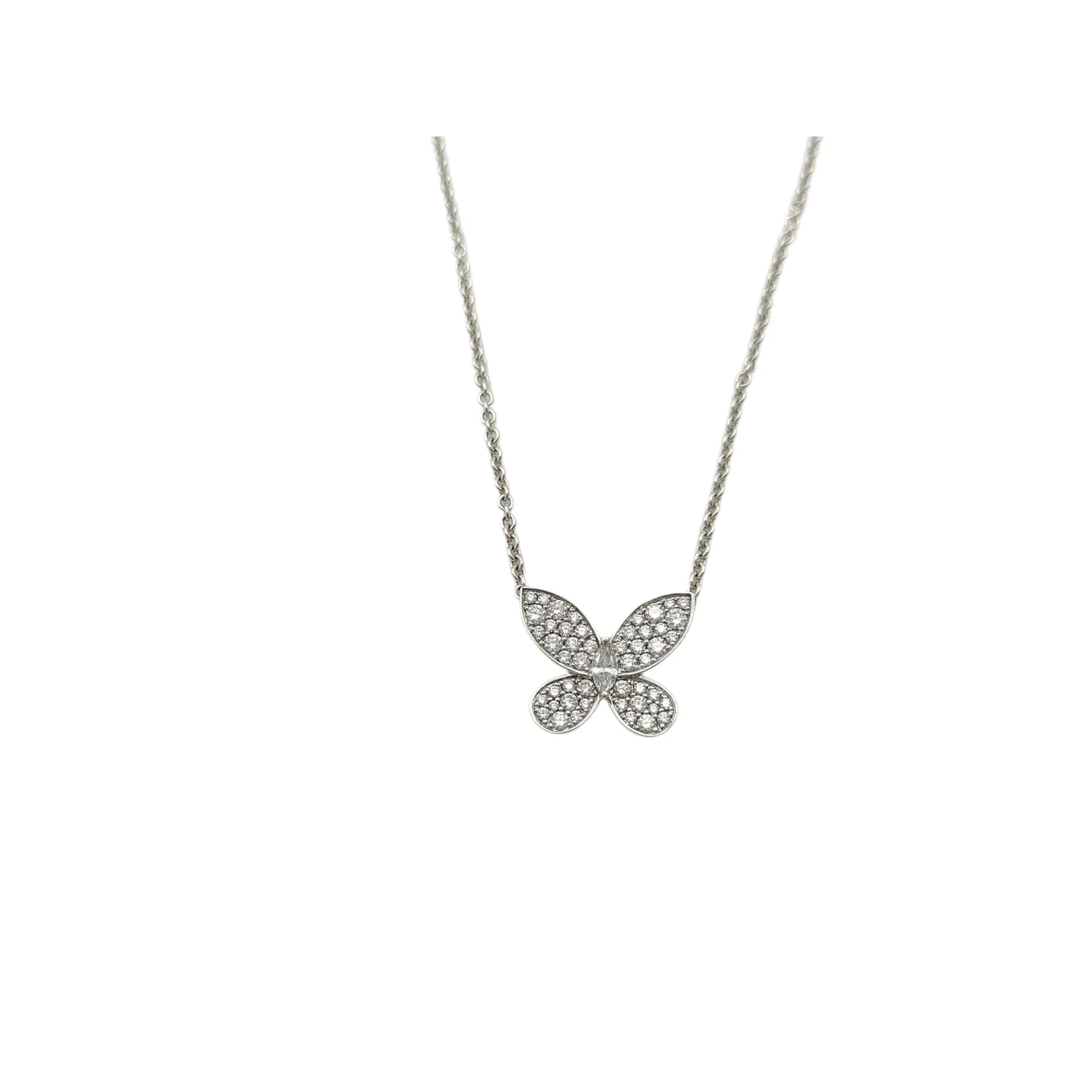 Graff Butterfly Mini Diamond 18K White Gold Necklace