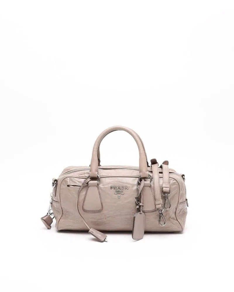 Prada Nappa Antique Boston Bag in Argilla