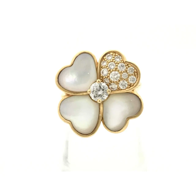Van Cleef & Arpels Cosmos Flower White Mother of Pearl Diamond 18K
