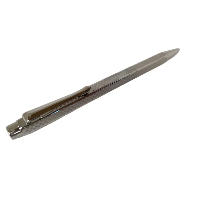 Caran d Ache Geneva Textured Silver Tone Metal Ballpoint Pen