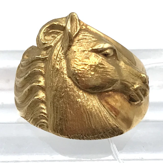 Carrera y Carrera 18K Yellow Gold Sculptural Horse Head Ring