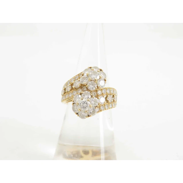 Van Cleef & Arpels Vintage Snowflake Double Flower Diamond 18K Gold