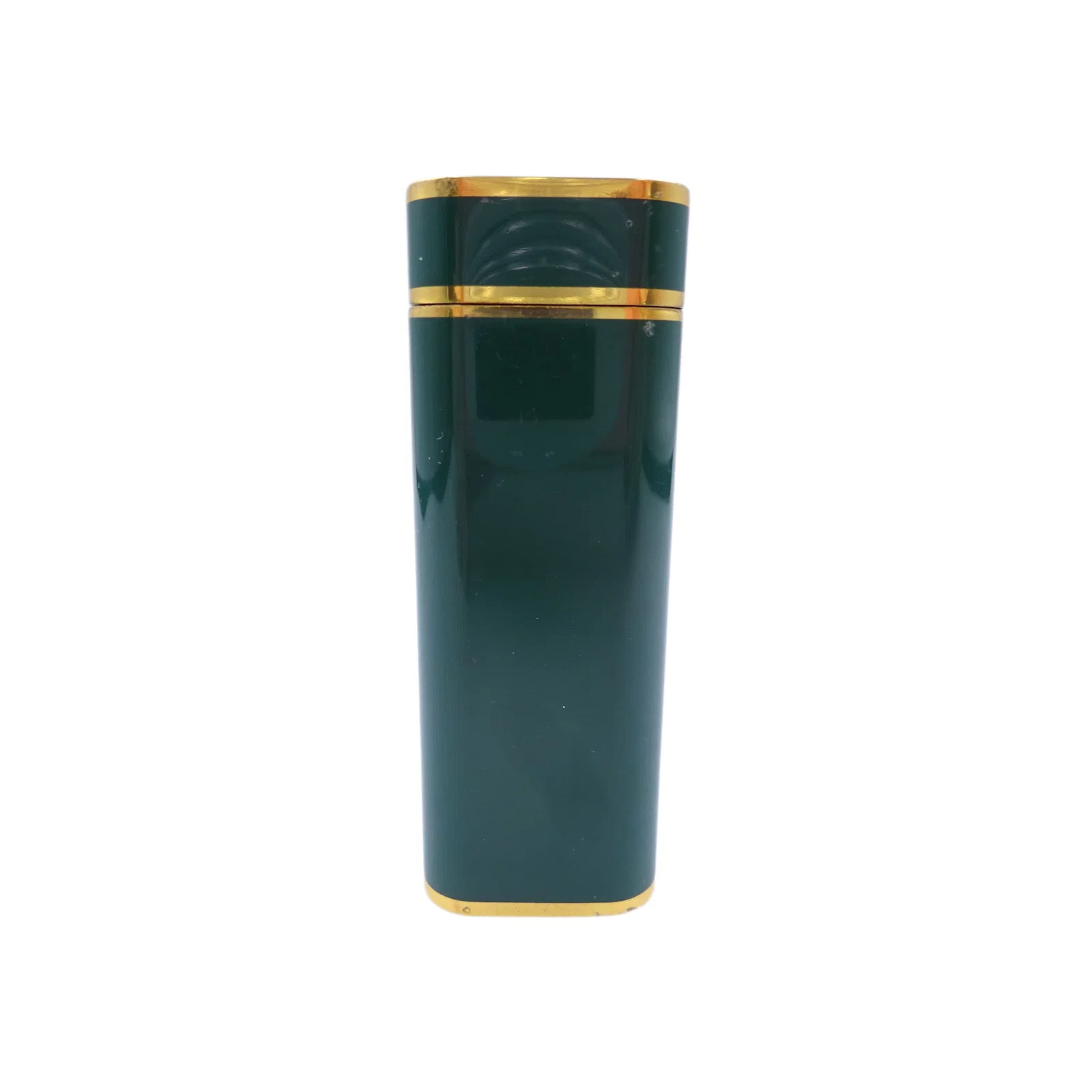 Cartier Vintage Dark Green and Gold Tone Metal Lighter
