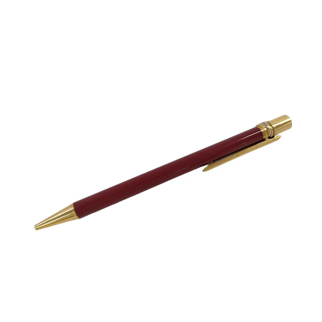 Cartier Vintage Red Lacquer-Style and Gold-Tone Metal Ballpoint Pen