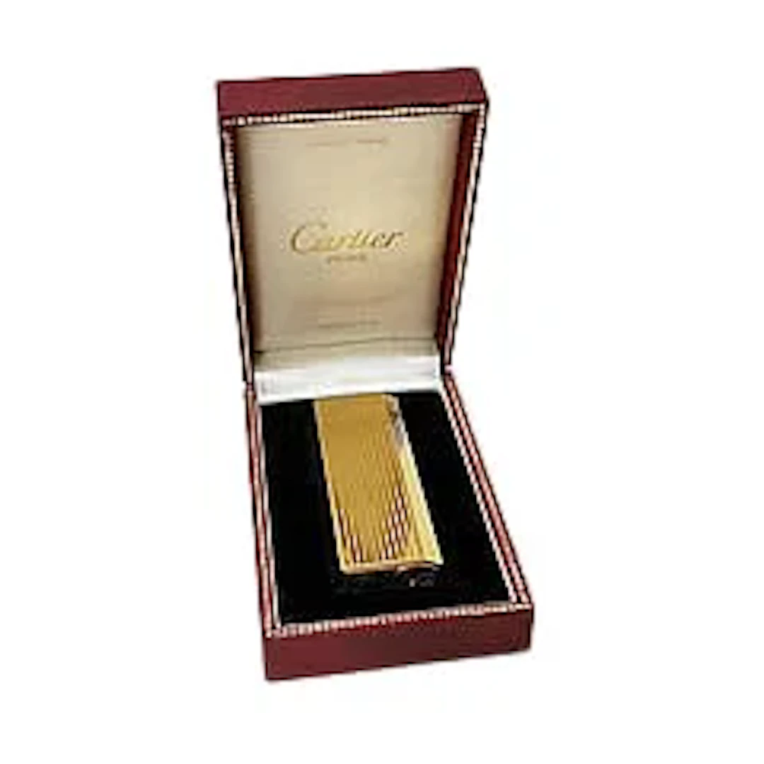 Cartier Gold Tone Ribbed Metal Lighter