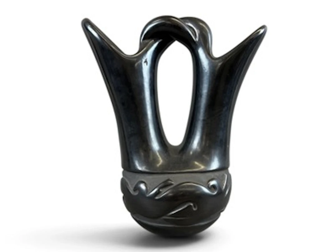Santa Clara Pueblo Blackware Wedding Vase