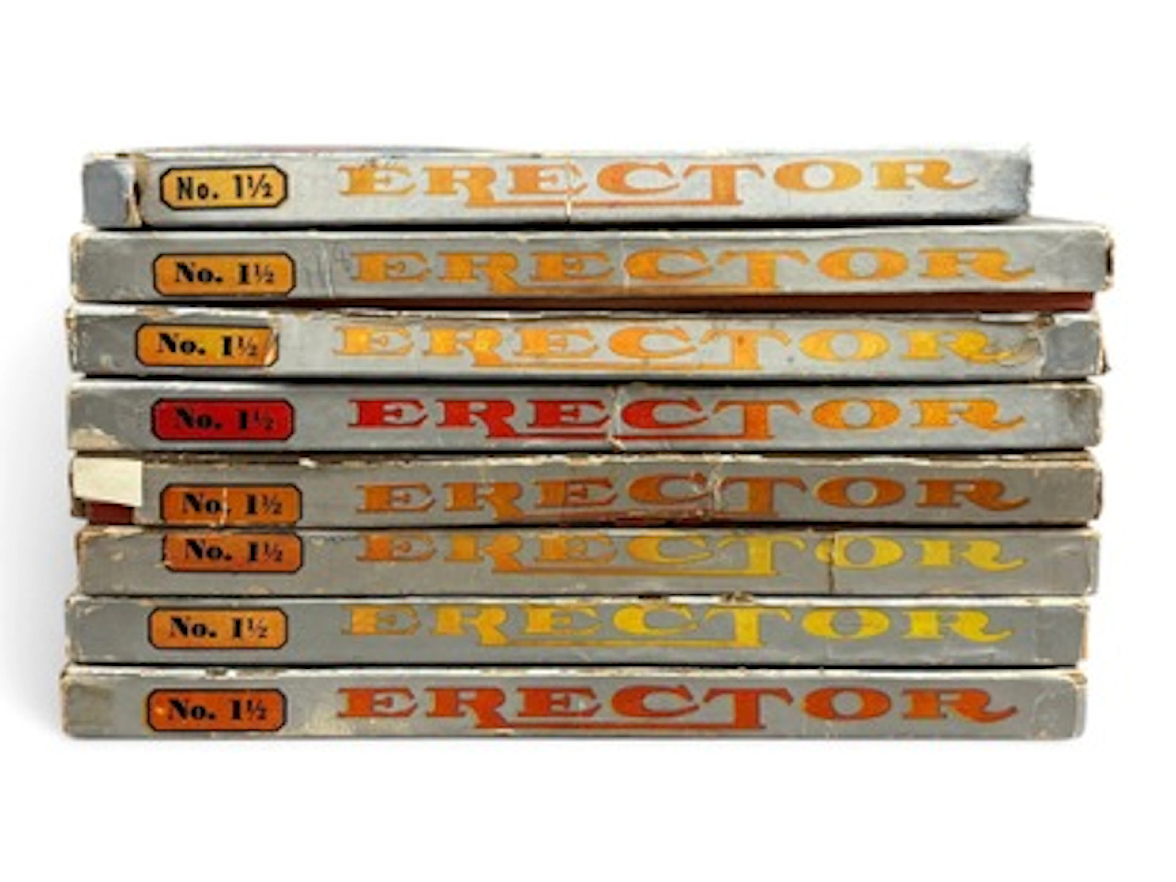 (8) A.C. Gilbert No. 1-1/2 Erector Sets, 1950s