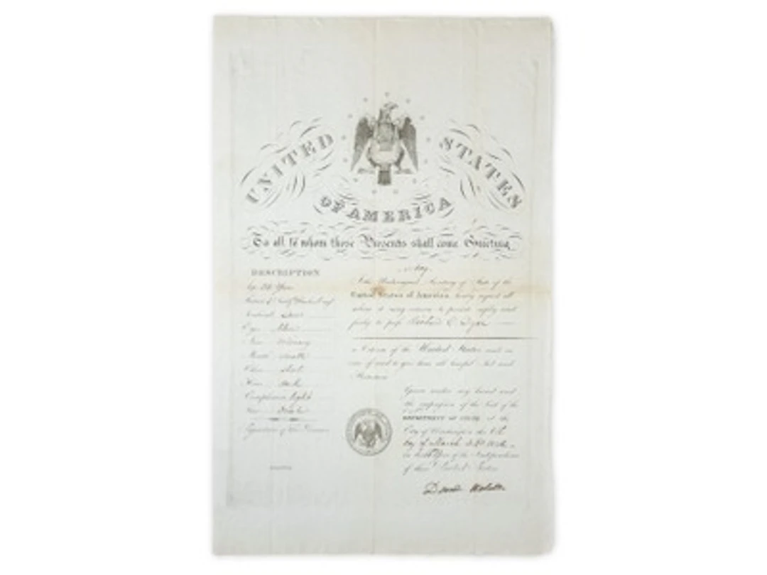 Daniel Webster Signed 1842 U.S. Passport
