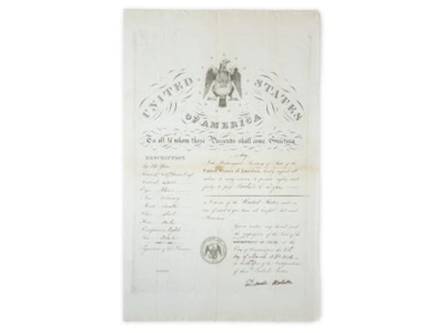 Daniel Webster Signed 1842 U.S. Passport