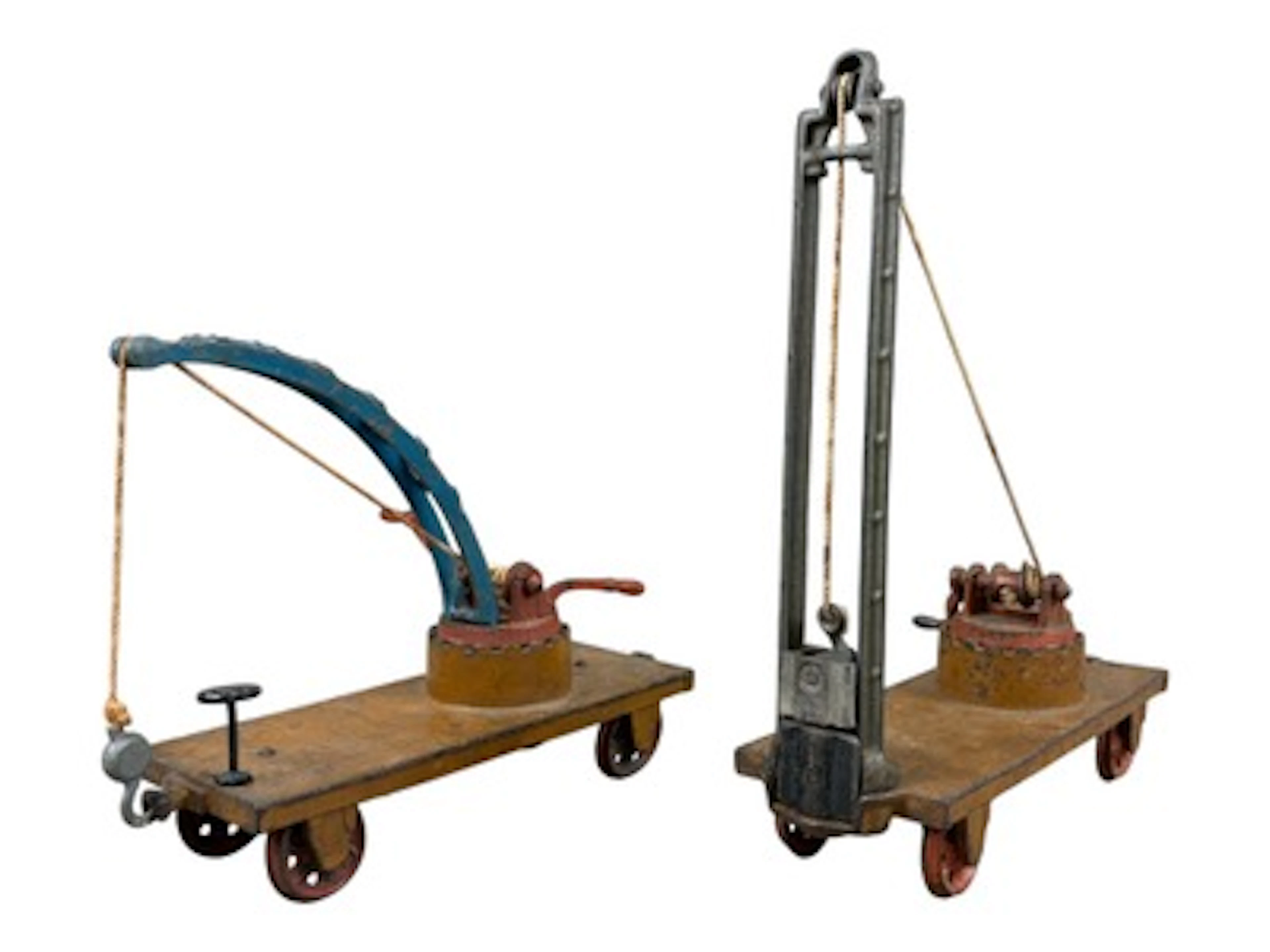 Large Arcade Cast Iron RR Pile Driver & Derrick