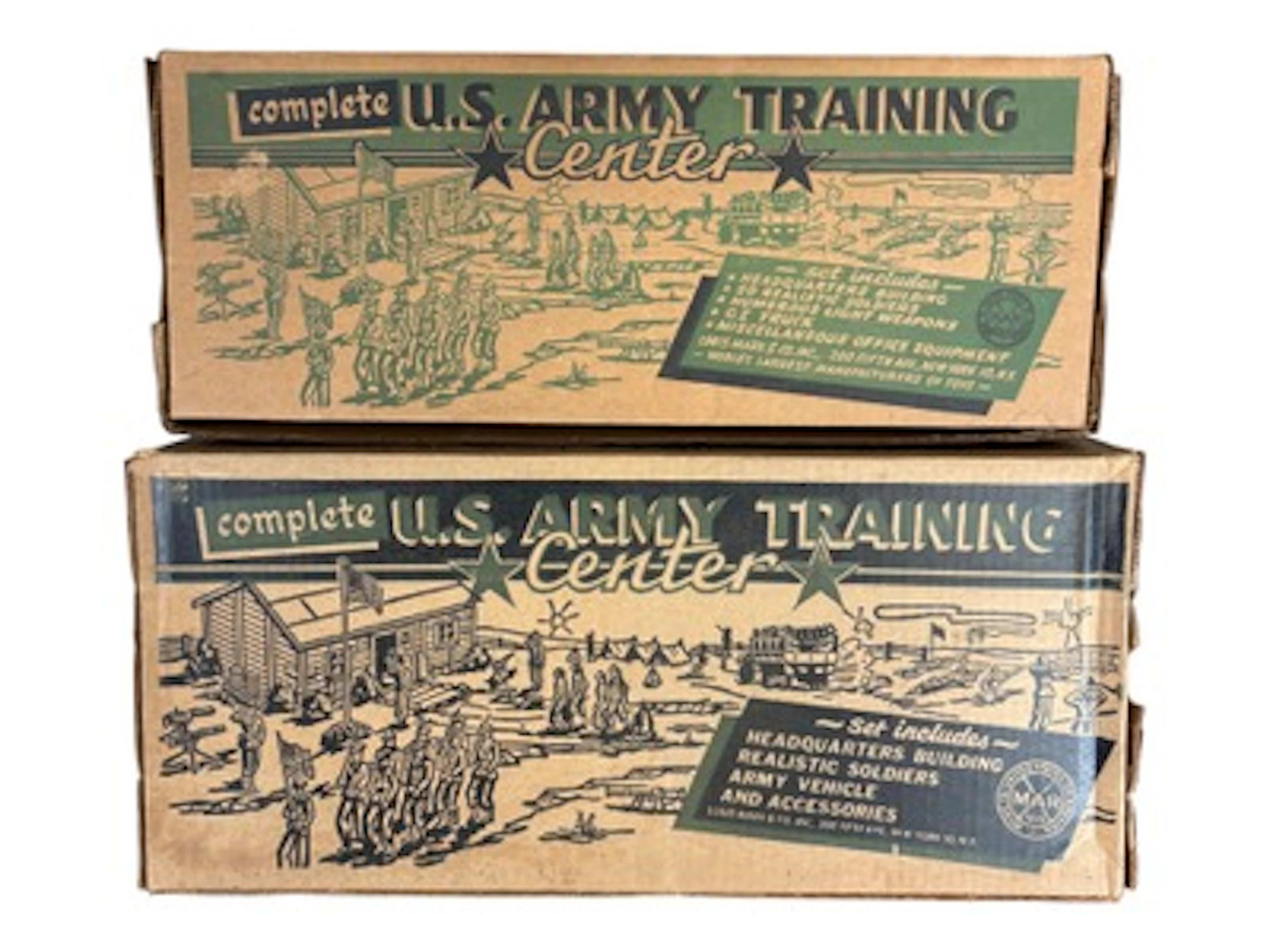 (2) Boxed Marx U.S. Army Training Center Playsets