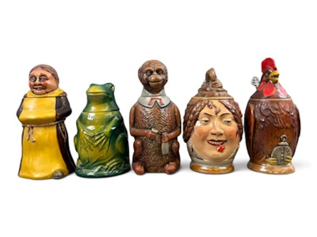 (5) Rastal Figural German Beer Steins