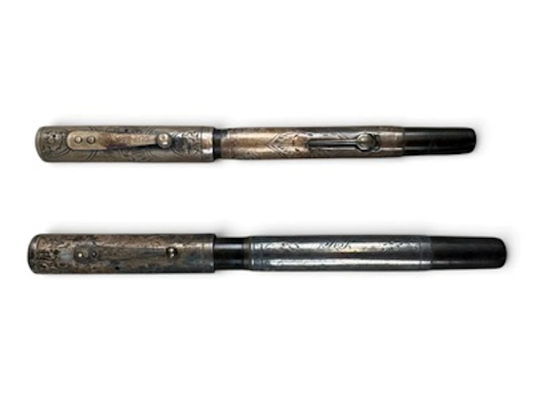 (2) Waterman Sterling Overlay Fountain Pens