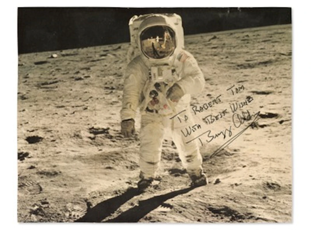 Buzz Aldrin Moonwalk Signed Photo - Grad