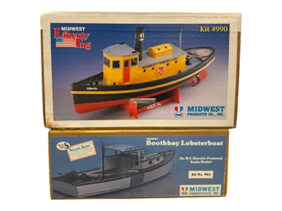 2 Large Midwest RC Wood Boat Model Kits