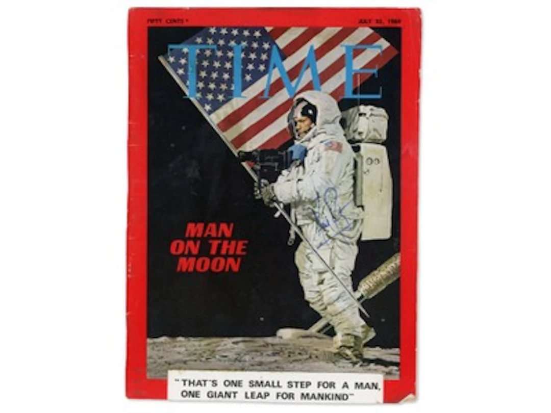 Neil Armstrong Signed TIME Magazine Cover - Grad