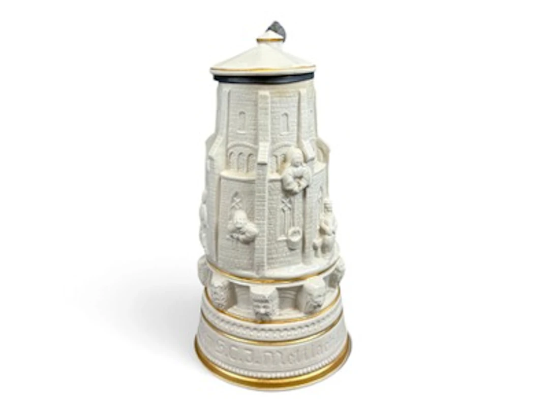 Large Mettlach Castle Scene Beer Stein