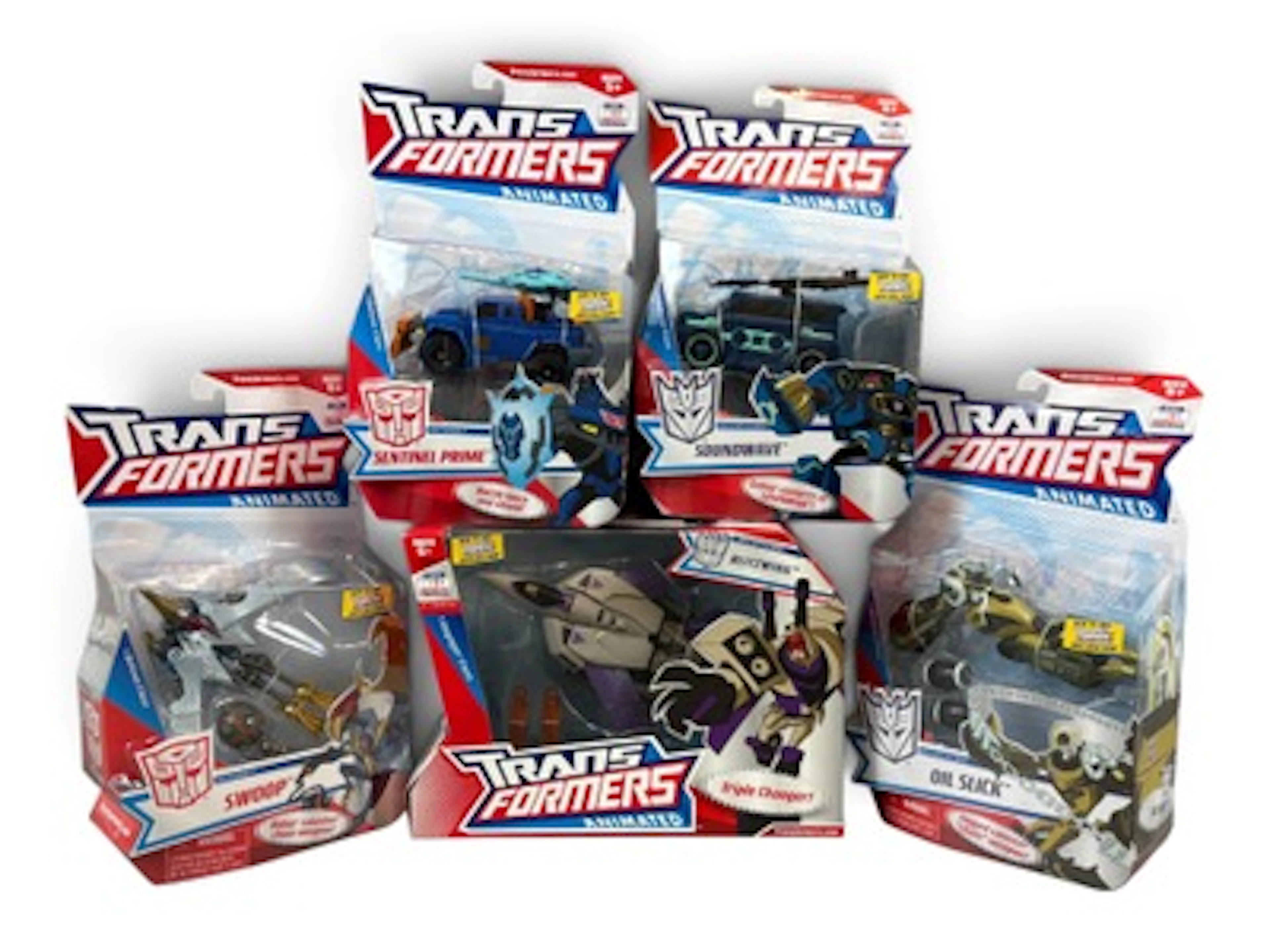 (5) Sealed Transformers Animated Action Figures