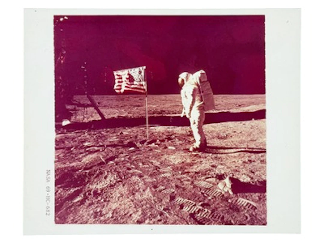 Apollo 11 Aldrin & Flag NASA Transparency