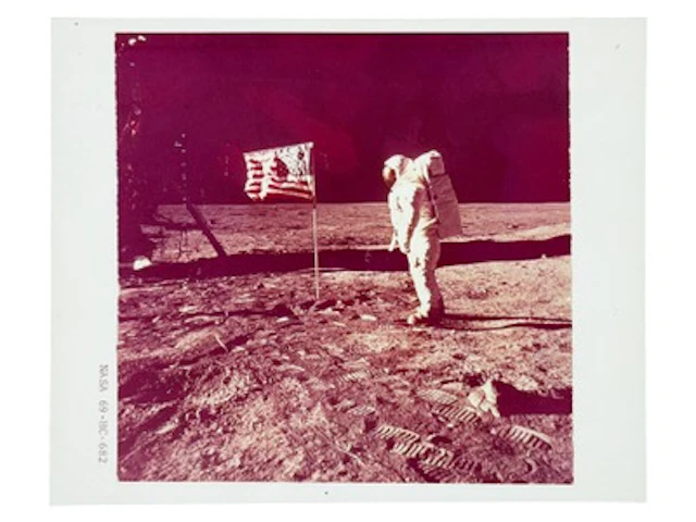 Apollo 11 Aldrin & Flag NASA Transparency